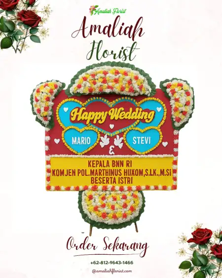 Papan Bunga Pernikahan Badak Anom
